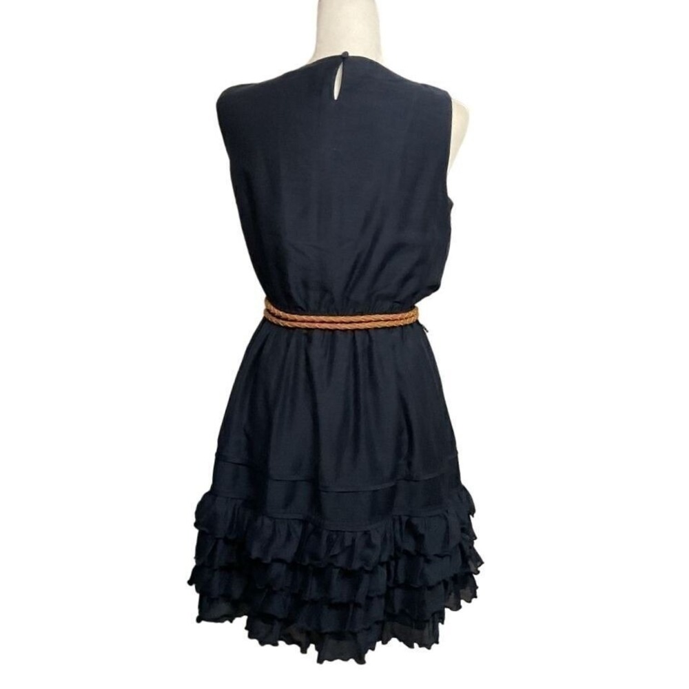Miss Sixty Navy Sleeveless Ruffled Dress Boho Chic Size 8 - Picture 3 of 6